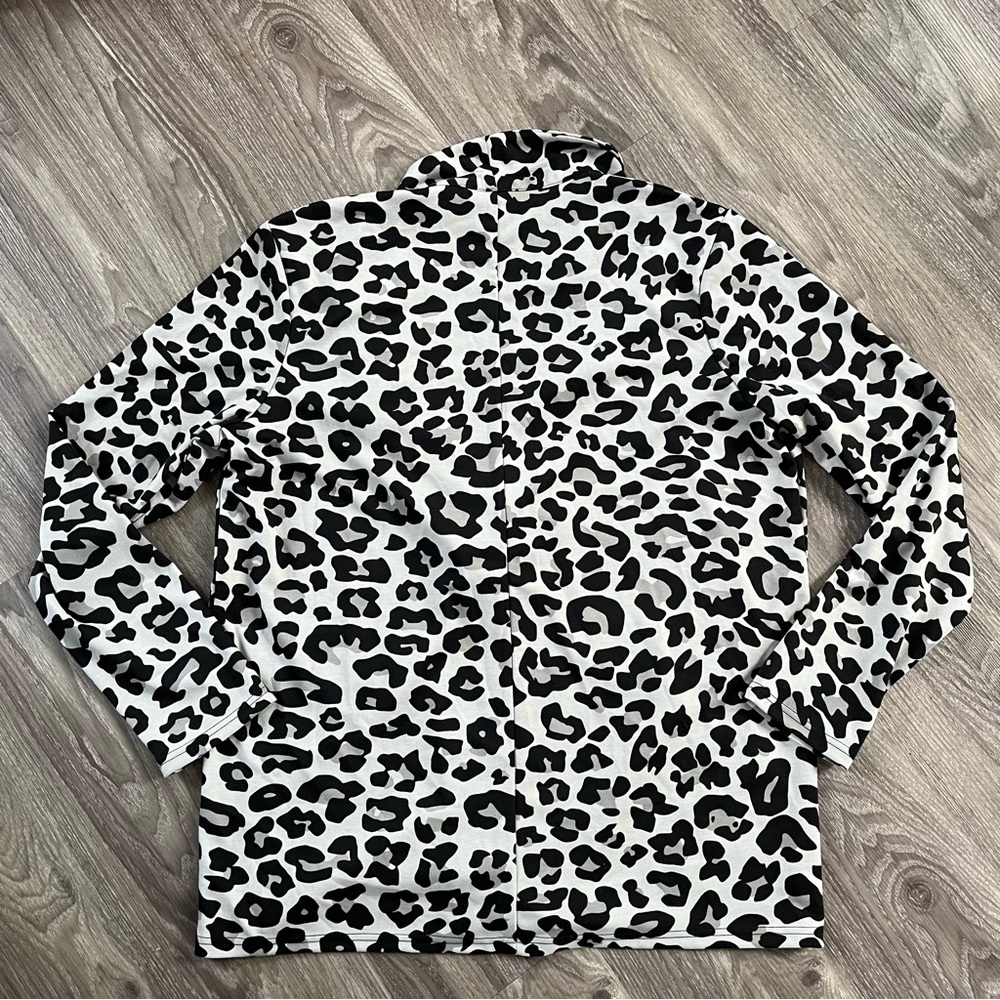 Serra Black and Gray Leopard Print Oversized Blazer - Picture 4 of 4